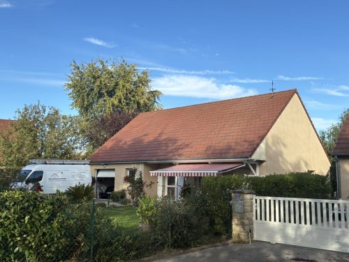 Démoussage de tuile en terre cuite